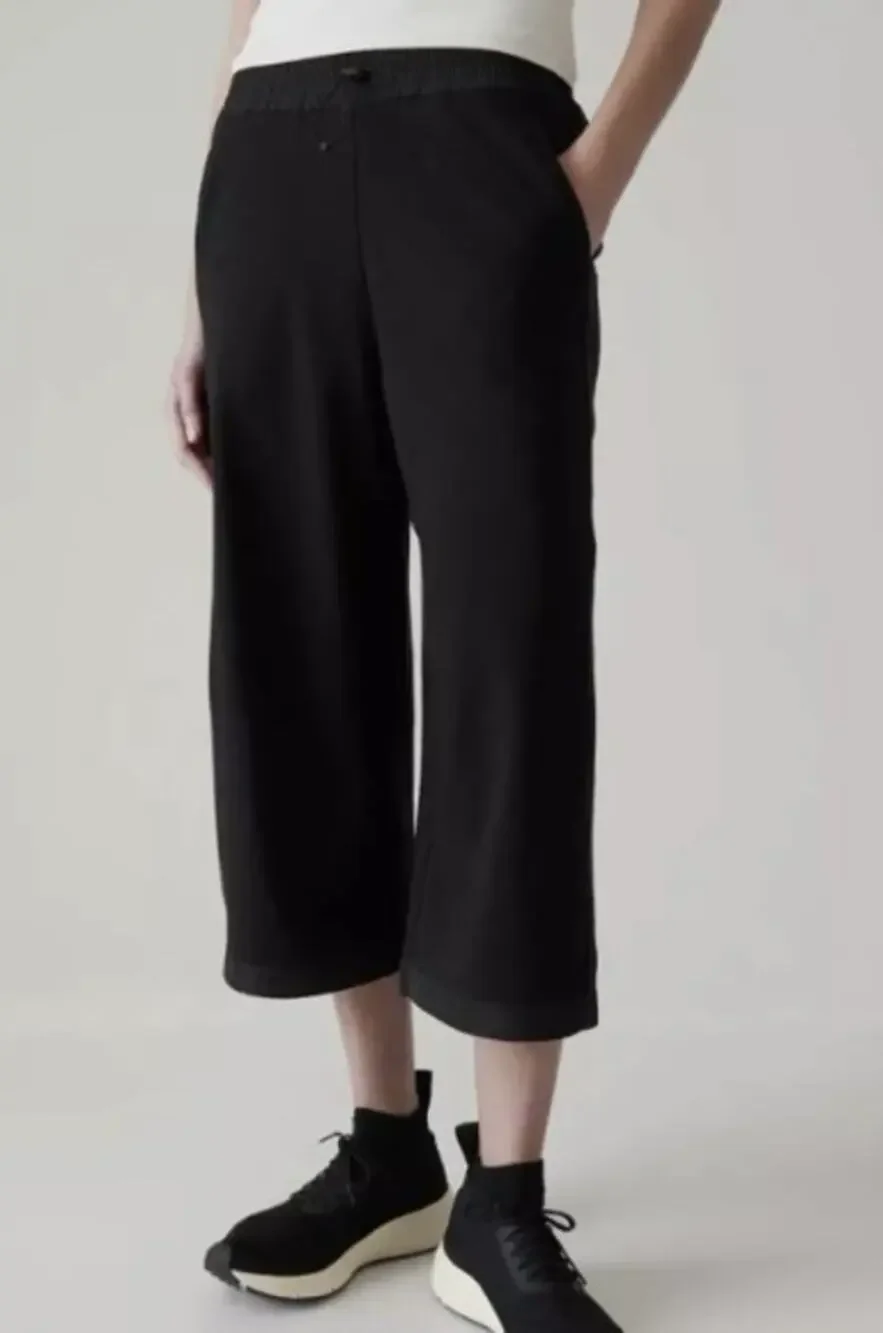 Athleta Triumph Hybrid Wide Crop Size XL Black #533711